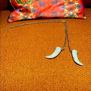 Shark tooth(fake) scarf necklace.